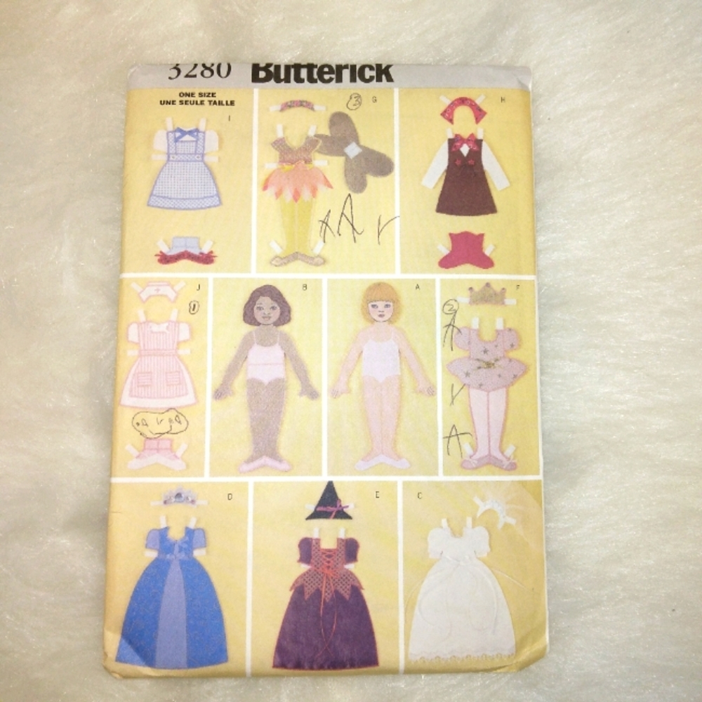 Butterick 3280 Twelve inch fabric "paper dolls" and clothes